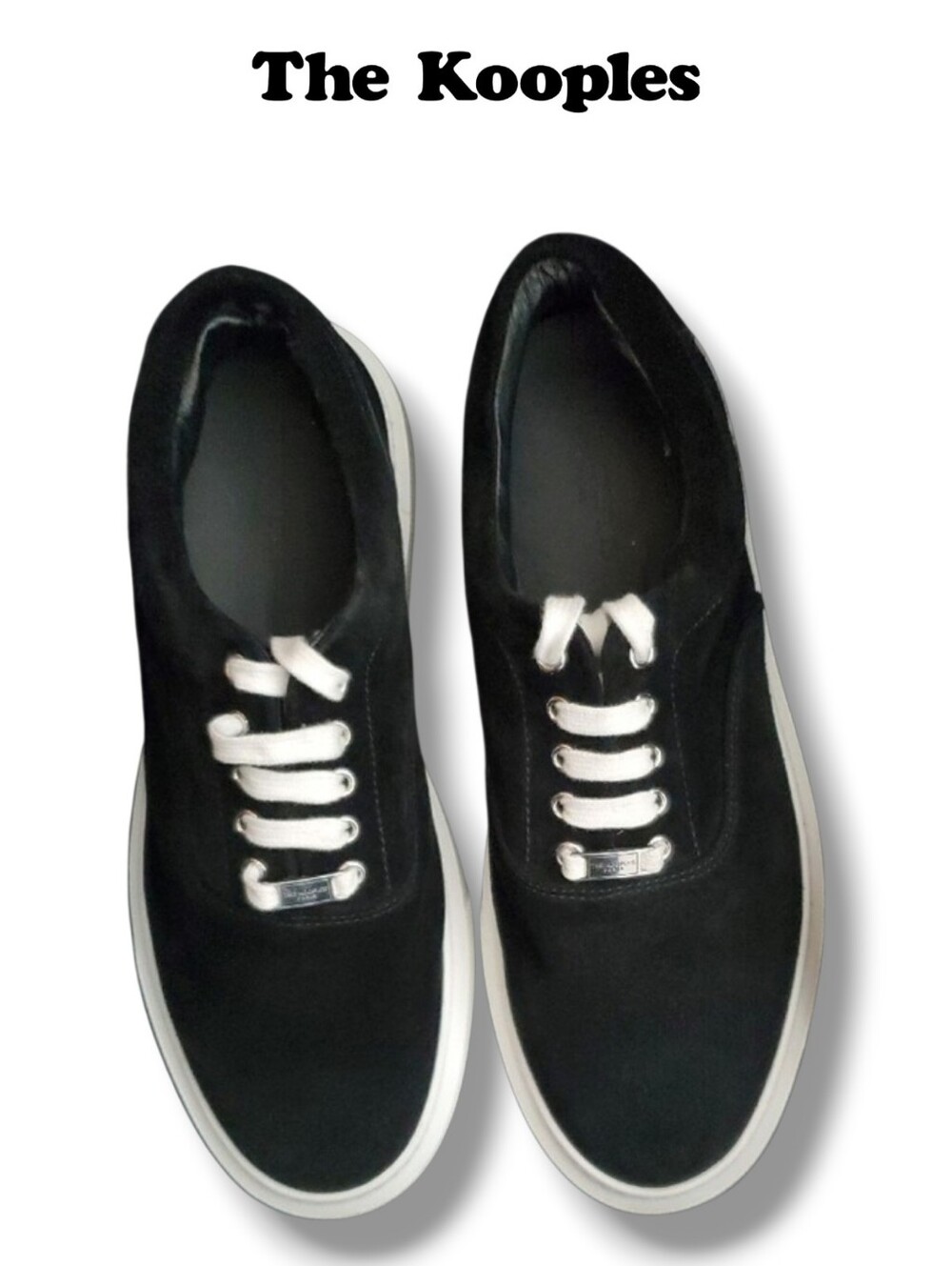 The Kooples Black Suede Platform Sneakers Size 41 AHC H22028KS21 Women's US 10